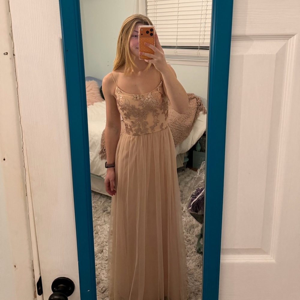 Elegant Beige Evening Gown
